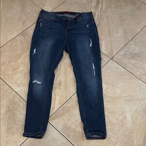 Jennifer Lopez Blue Skinny Jeans Distressed Design